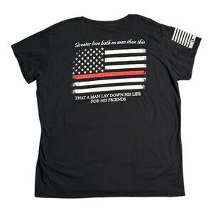 Nine Line American Flag T Shirt Black Women 2XL NWT Patriot Gear